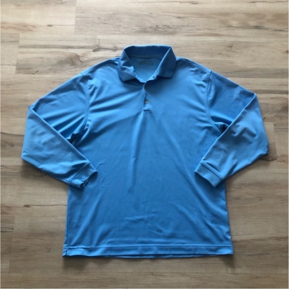 Nike Light Blue Long Sleeve Polo Shirt